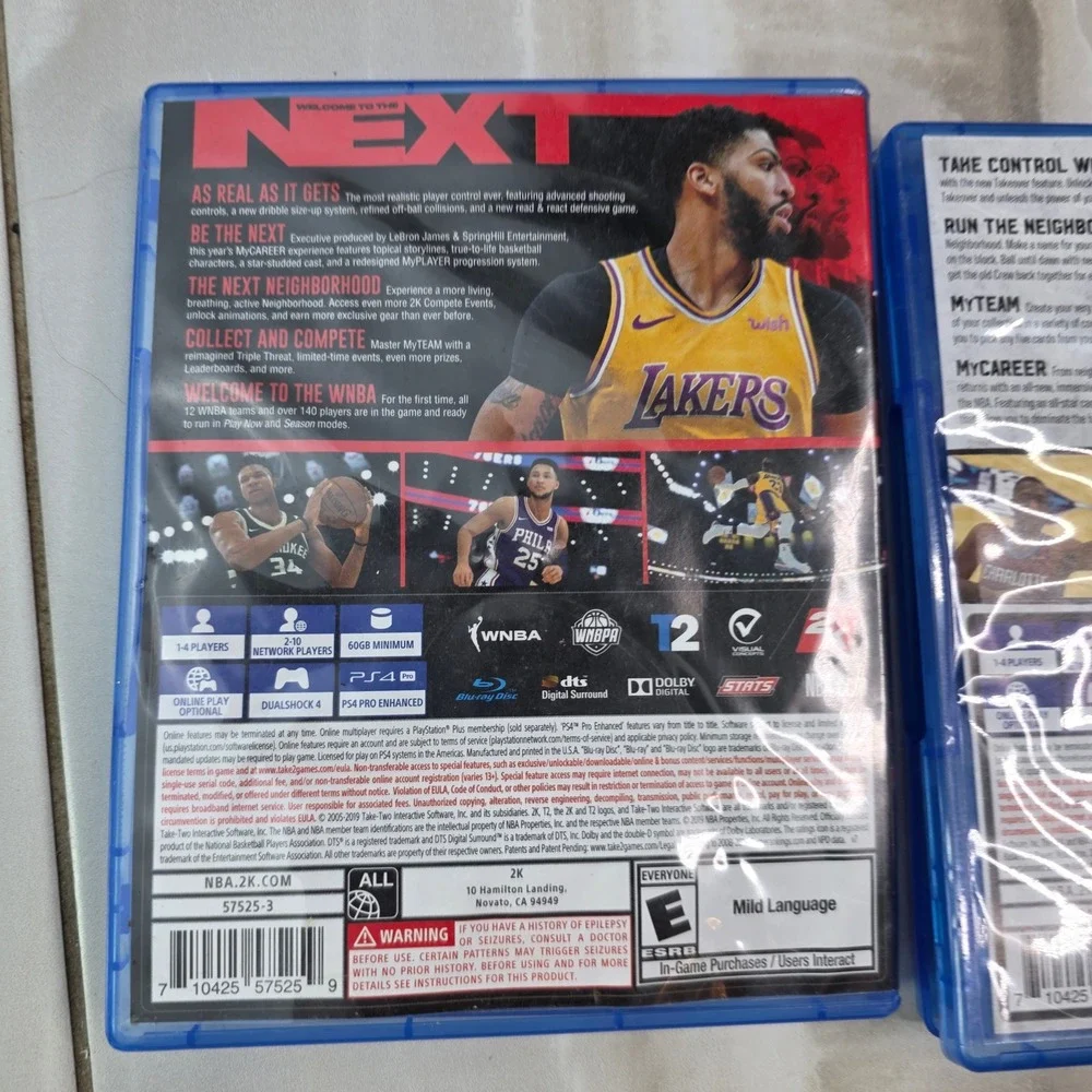 NBA 2K20 and NBA 2K19 PS4 PlayStation 4 Basketball Game Bundle Lot 2K Sports‎ S3